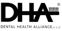 Dental Health Alliance logo with registered trademark symbol and stylized tooth graphic design.