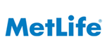 MetLife logo in blue text on white background, insurance company branding.