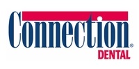 Connection Dental logo featuring blue and pink text on white background.