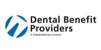 Dental Benefit Providers logo with blue striped circular design and company name text.